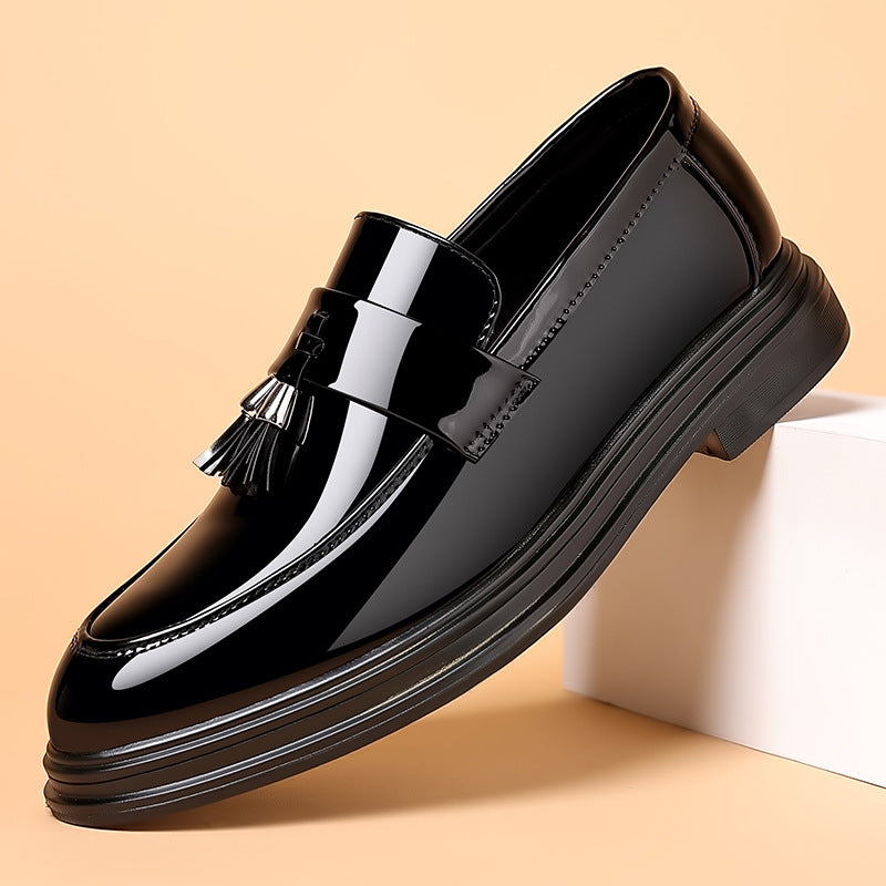 Herre Loafers Med Kvaster - Slip-On Sko Med Lakfinish Og Afrundet Tå