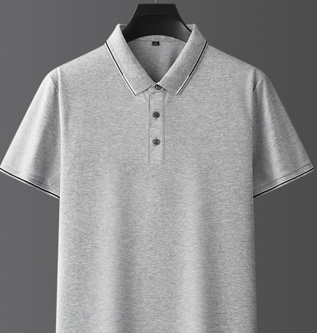 Herre Poloshirt Med Korte Ærmer - Krave Med Kontrastkant