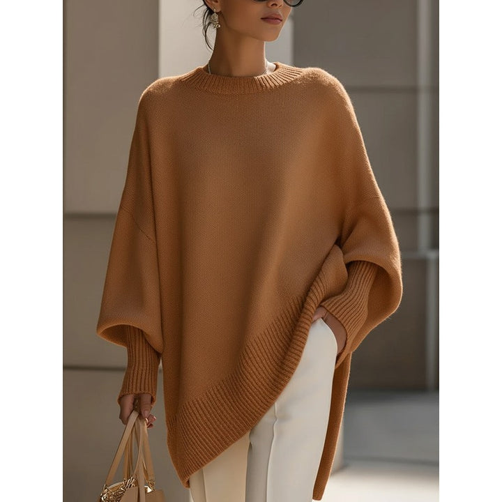 Dameoversize sweater - Langærmet med ribbed kanter