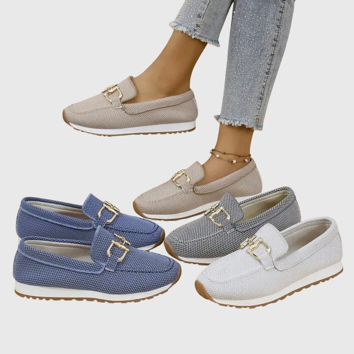 Dames Loafers med Horsebit Detalje - Sneakersål