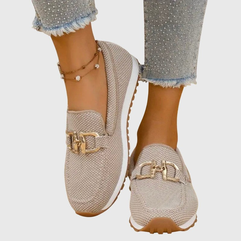 Dames Loafers med Horsebit Detalje - Sneakersål