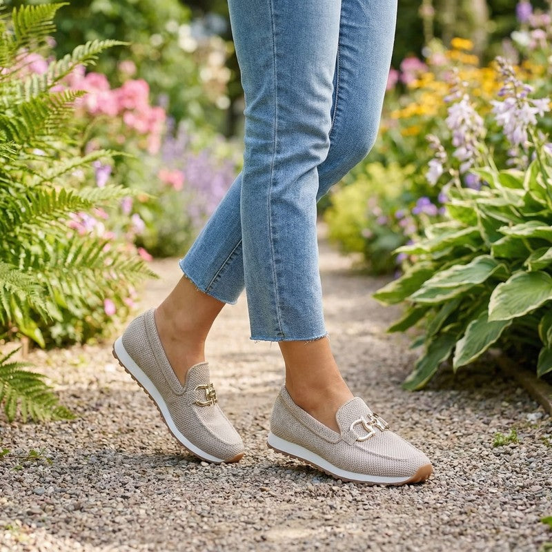 Dames Loafers med Horsebit Detalje - Sneakersål