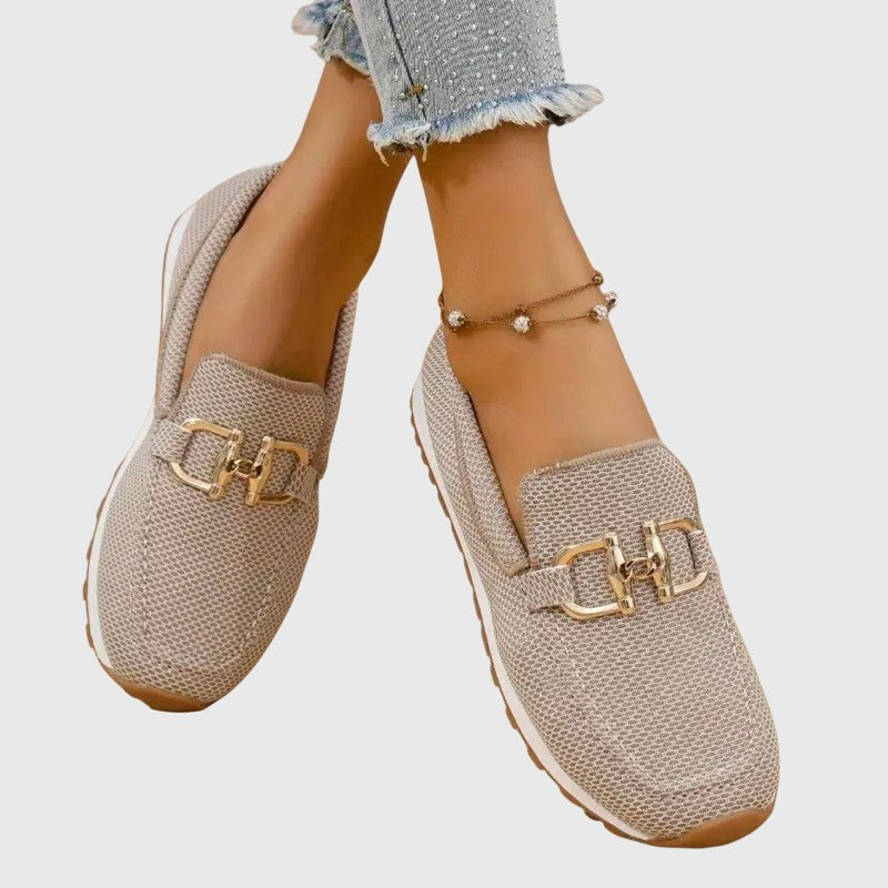Dames Loafers med Horsebit Detalje - Sneakersål